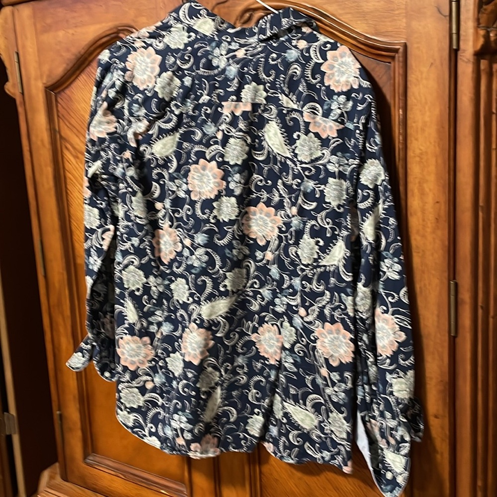 Chaps Blouse Button Front Collared - Picture 7 of 7